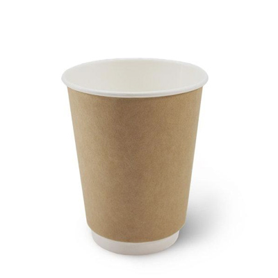 Стакан бумажный для горячих напитков 350 мл двухслойный Крафт