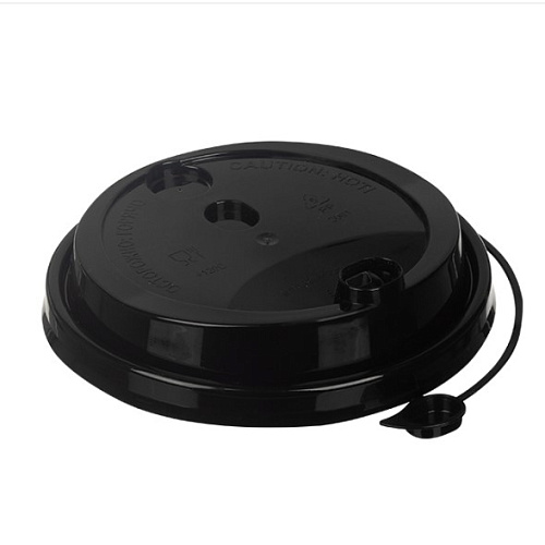 Крышка с питейником 90 матовая черная