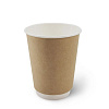 Стакан бумажный для горячих напитков 350 мл двухслойный Крафт