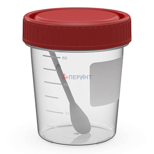 Контейнер для анализов 60 мл с ложкой в сборе
