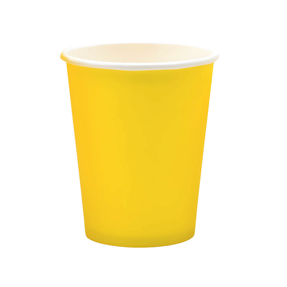 Стакан бумажный для горячих напитков 250 мл  Желтый 